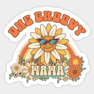 One groovy mama Retro gift for mother Vintage floral pattern Sticker